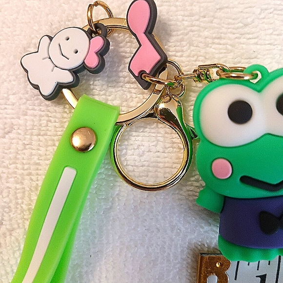 New Keroppi keychain Silicone PVC Wristlet Design Clip On - Picture 3 of 4